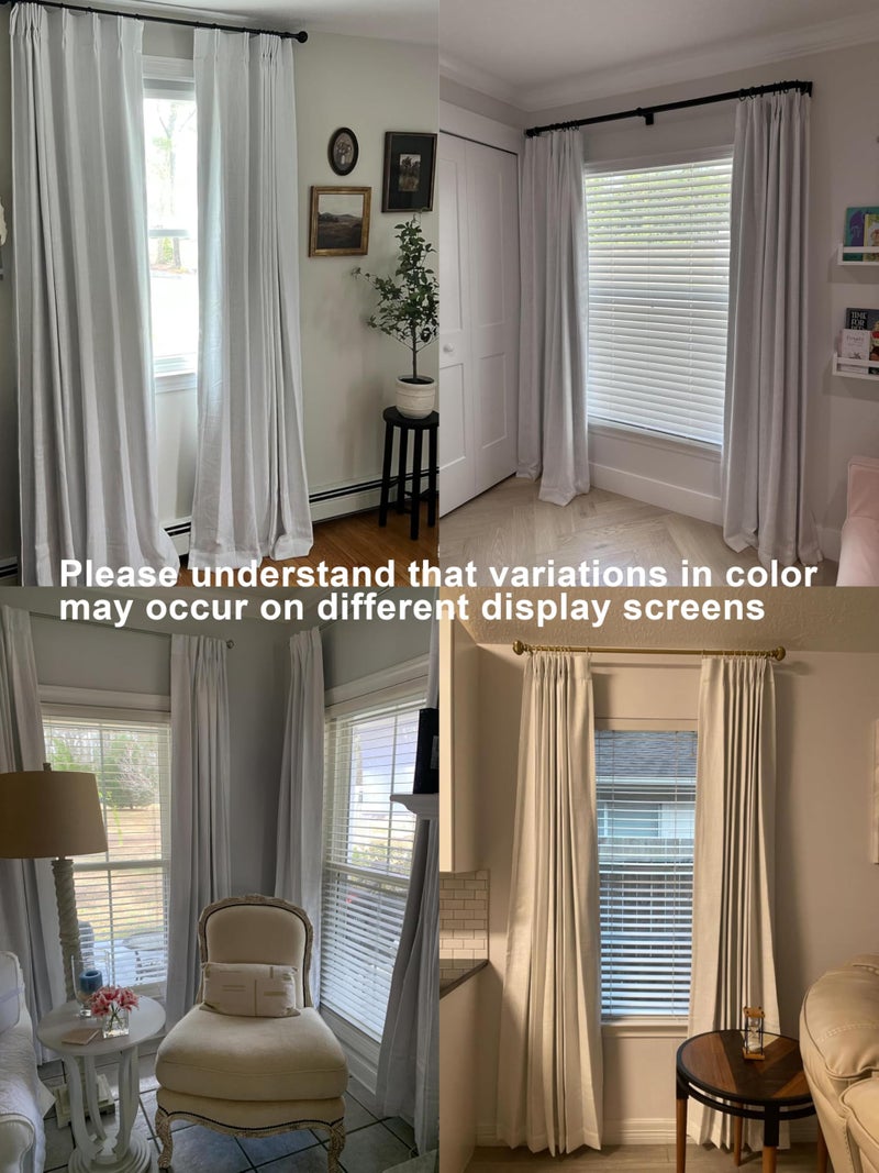 Vision Home White Pinch Pleated Full Blackout Curtains 60 inch Wide Thermal Insulated Window Panels 102 inch for Bedroom Living Room Darkening Pinch Pleat Drapes with Hooks Back Tab 60"" Wx102 Lx1 - Image 5